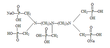 雙1，6-亞己基三胺五甲叉膦酸鈉（BHMTPh•PN）結(jié)構(gòu)式